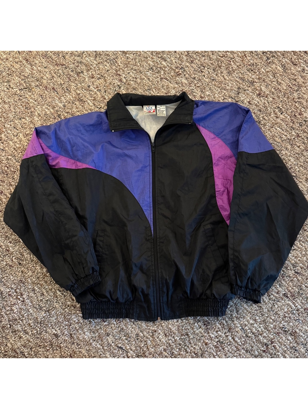 Vintage 90's JC Penny USA Olympic Full Zip Windbreaker Women’s Size S Purple